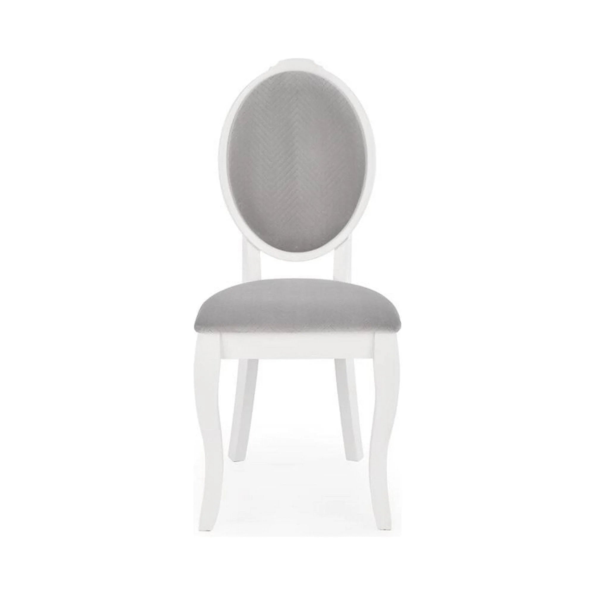 Scaun alb cu gri VELO, gri/alb, stofa catifelata/lemn, 44x53x96 cm