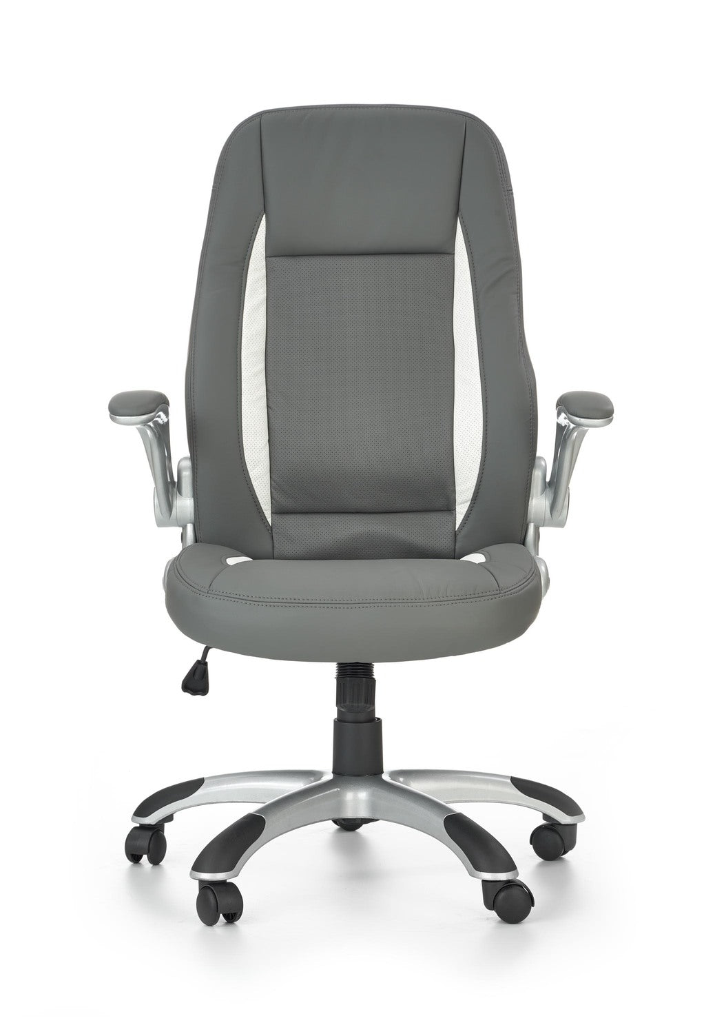 Scaun gaming SATURN, gri, piele ecologica perforata, 67x65x112/120 cm