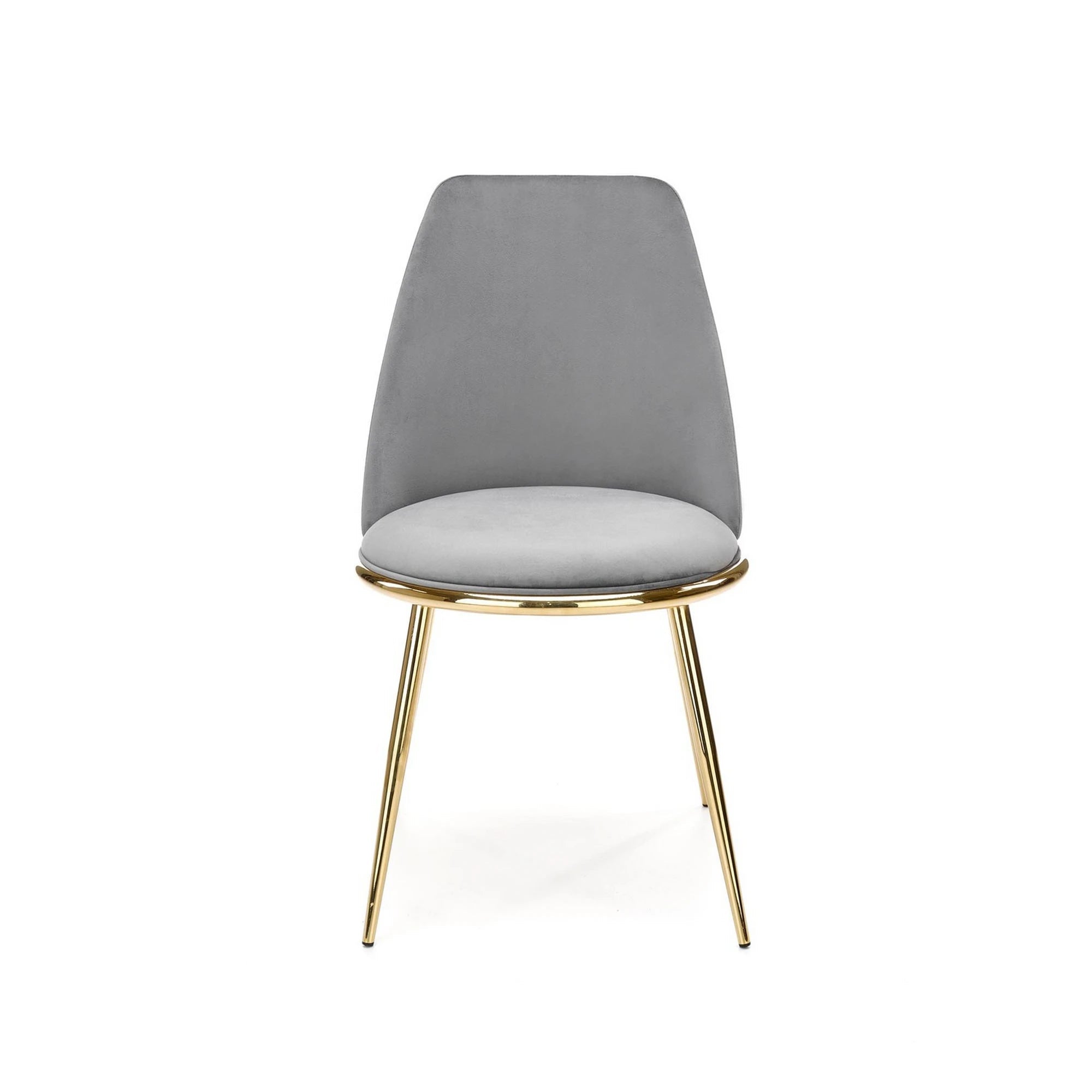 Scaun K460, gri/auriu, stofa catifelata/metal, 49x54x84 cm
