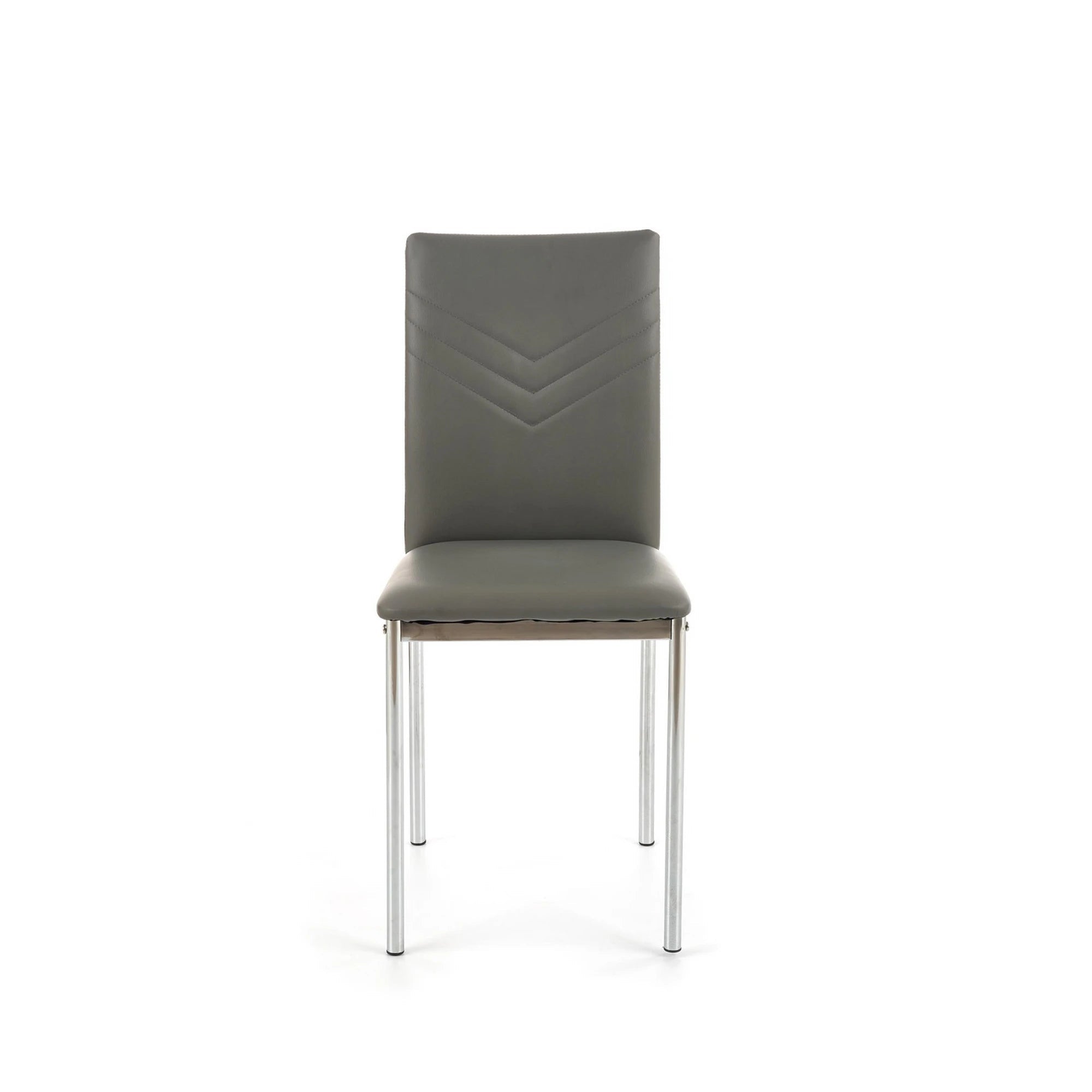 Scaun tapitat K137, gri/crom, piele ecologica/metal, 43X49X92 CM