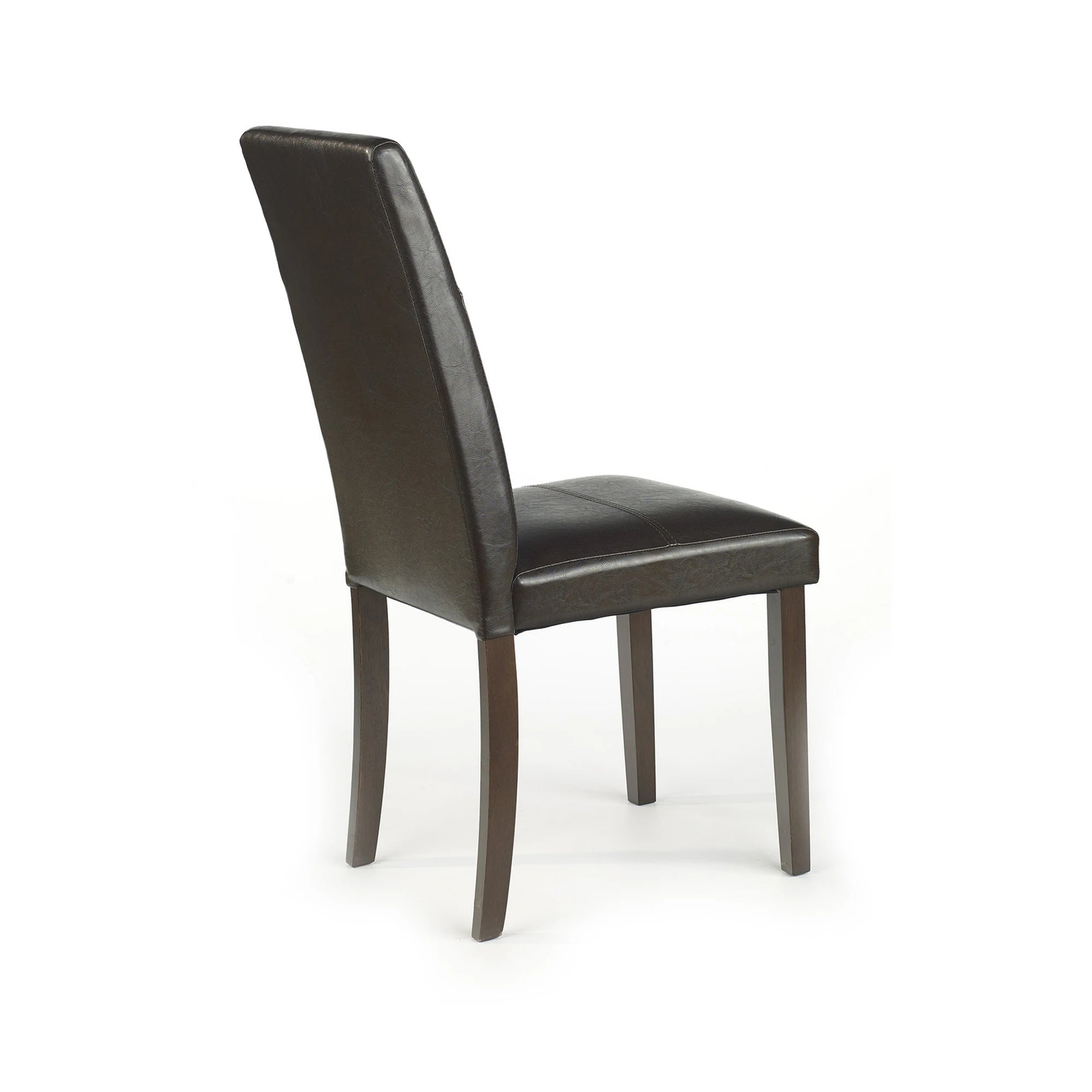Scaun tapitat Kerry, maro/wenge, lemn malaezian/piele ecologica, 45X46X95 CM