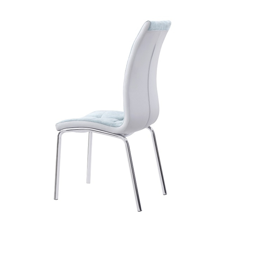 Scaun bucatarie GERDA NEW, mentol/gri/crom, textil/piele ecologica/metal, 42x58x103 cm