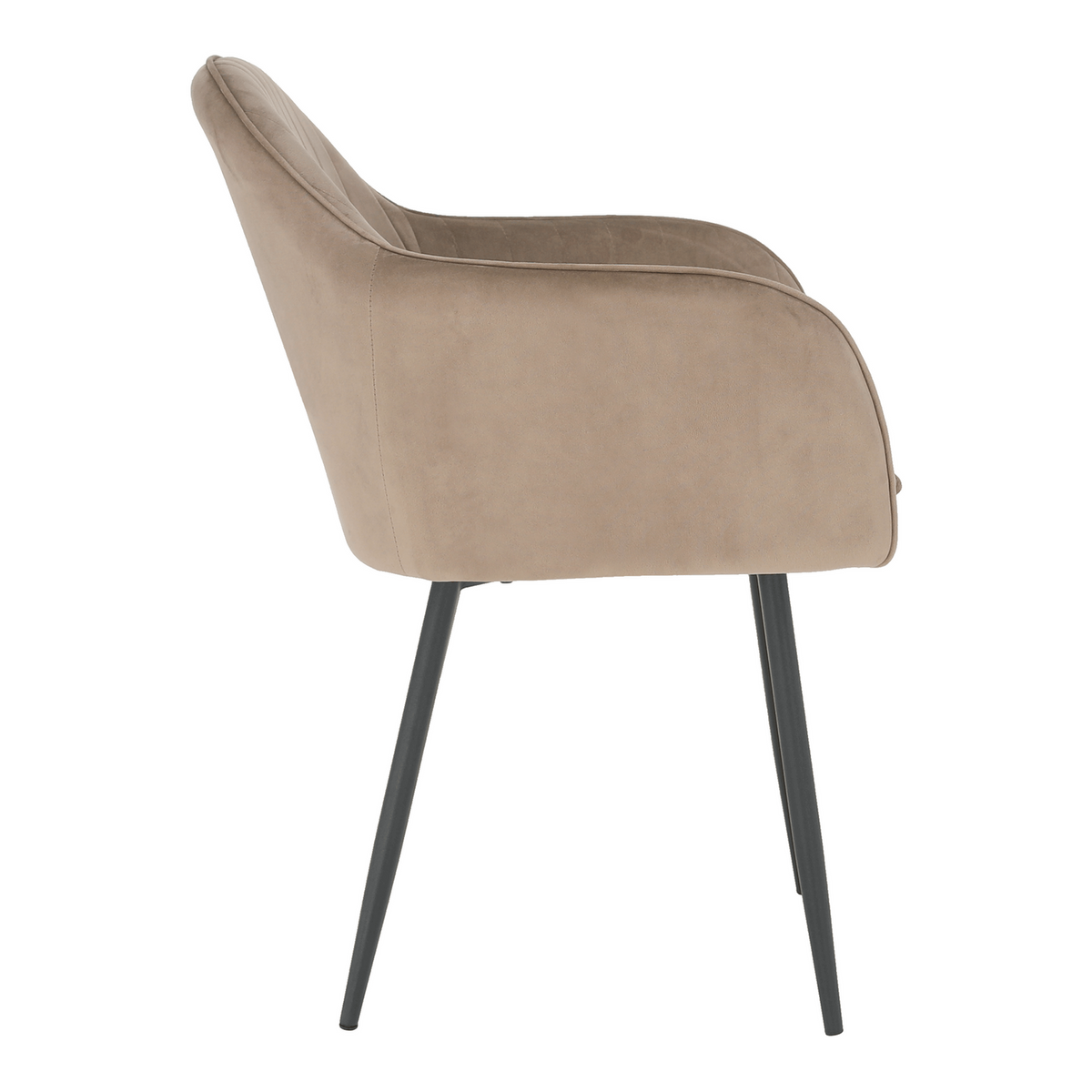 Scaun ZIRKON, gri-maro taupe/negru, stofa catifelata/metal, 56x55x82 cm