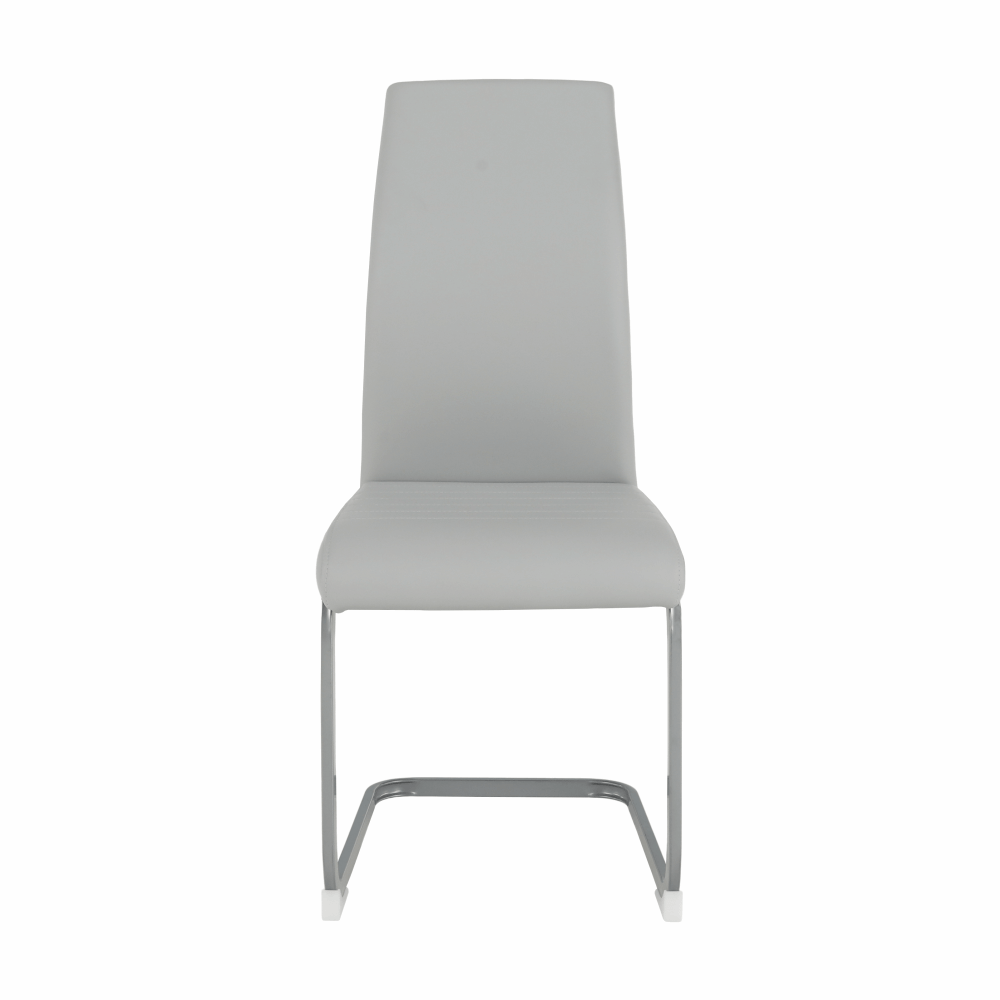 Scaun NOBATA, gri deschis, piele ecologica/metal, 42x56x99 cm