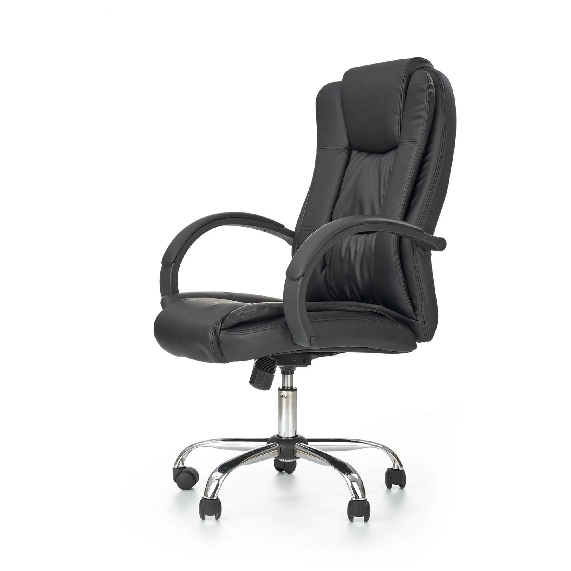 Scaun de birou RELAX, negru, piele ecologica, 64x75x110/118 cm