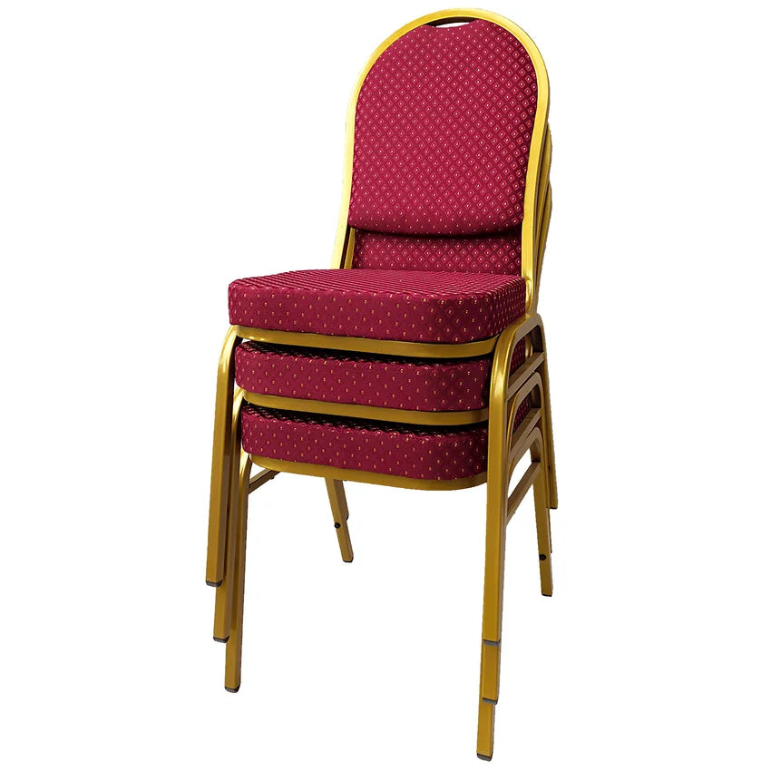 Scaun JEFF 3 NEW, rosu/auriu, tesatura/metal, 46x57x93 cm
