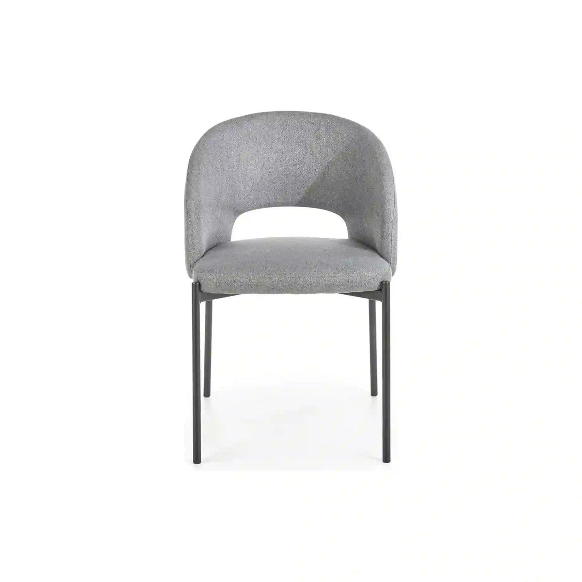 Scaun tapitat stofa clasica K373, gri/negru, 51x57x77 cm