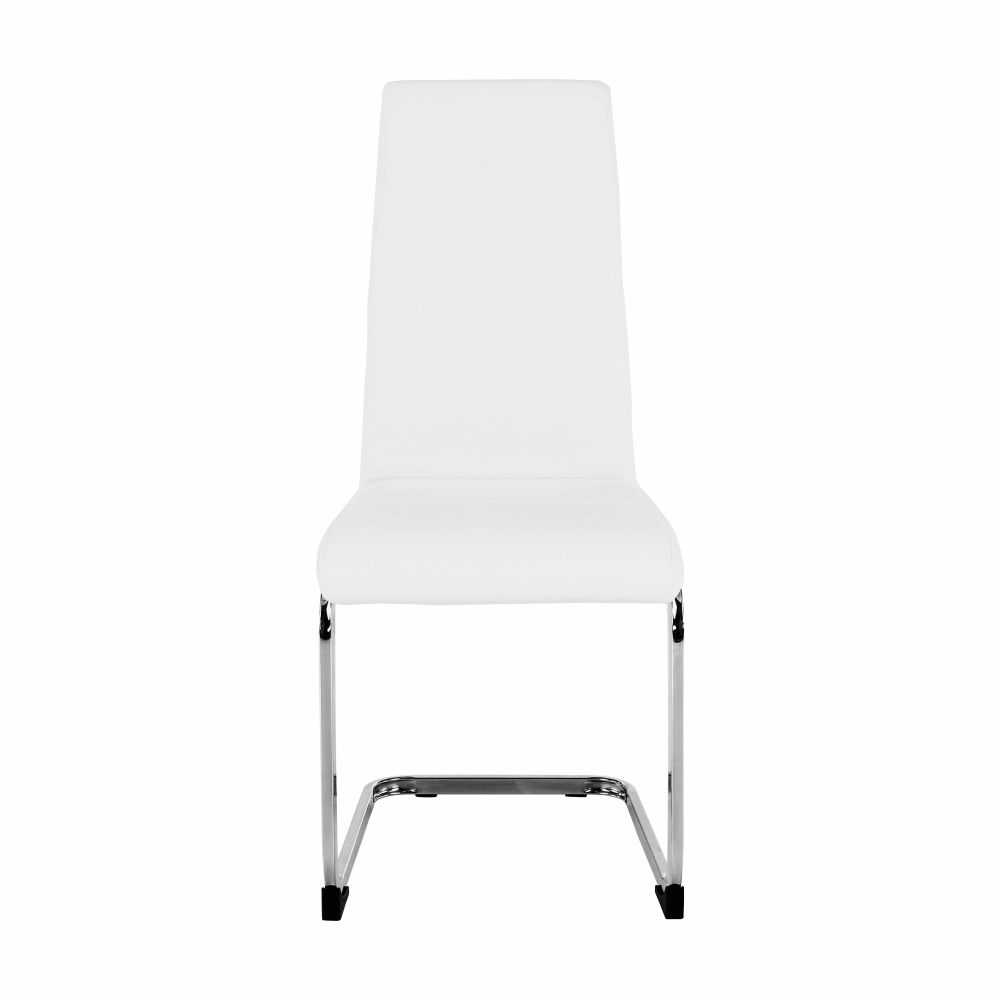Scaun VATENA, alb/crom, piele ecologica/metal, 42x56x99 cm