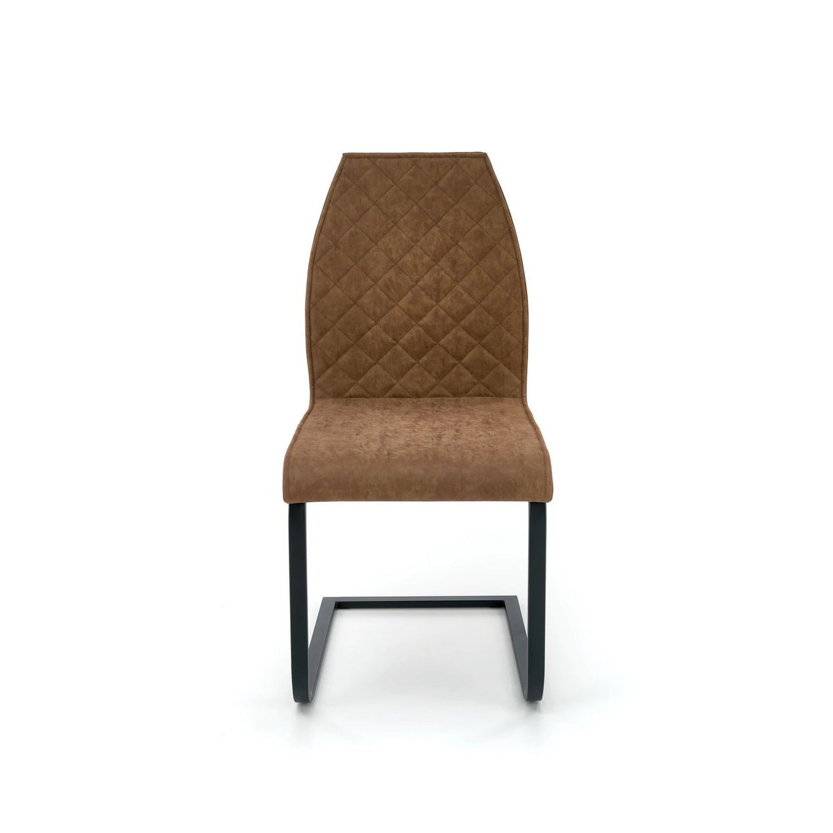 Scaun K265, maro/negru, piele ecologica/metal, 43x58x94 cm