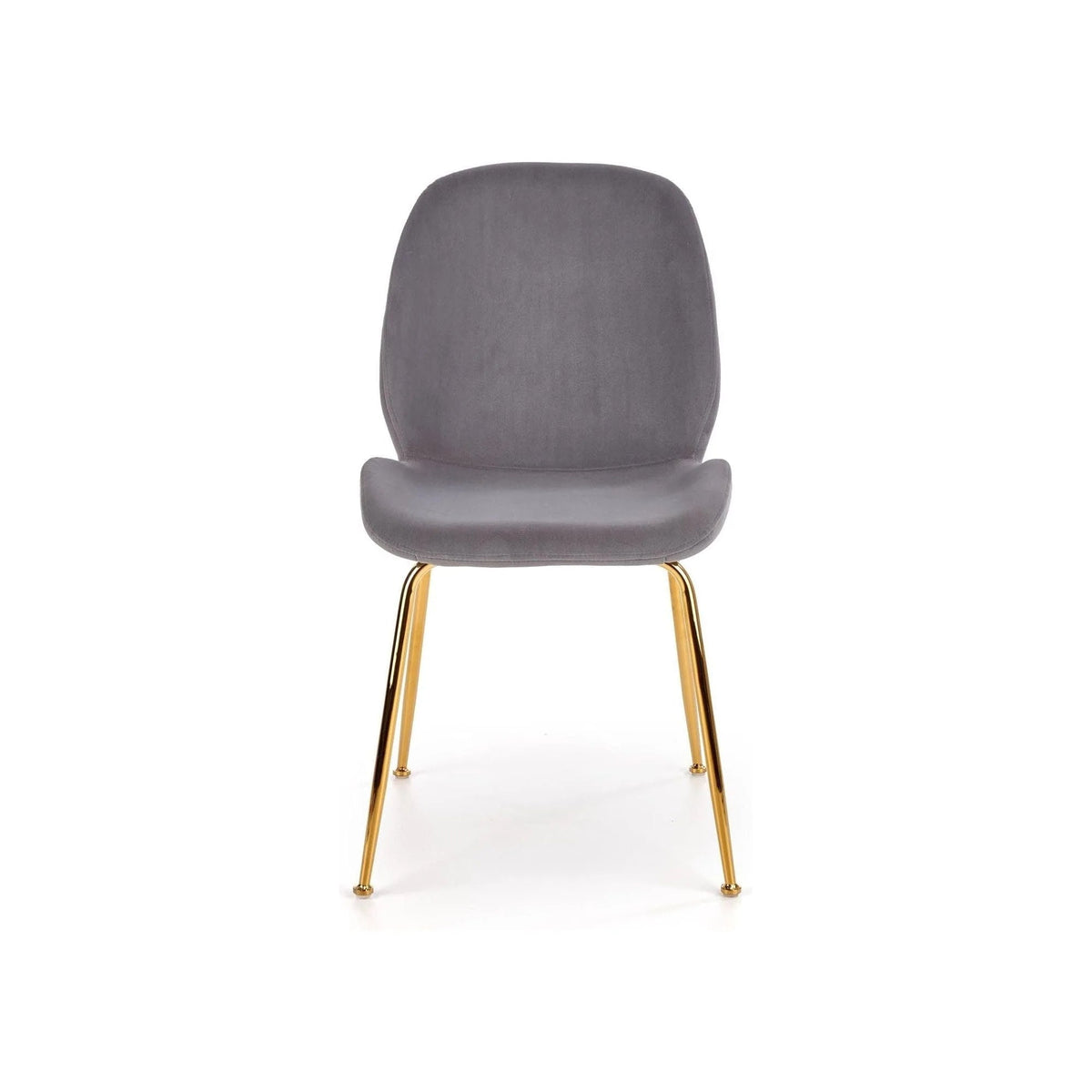 Scaun tapitat K381, gri/auriu, stofa catifelata/metal, 48x58x88 cm
