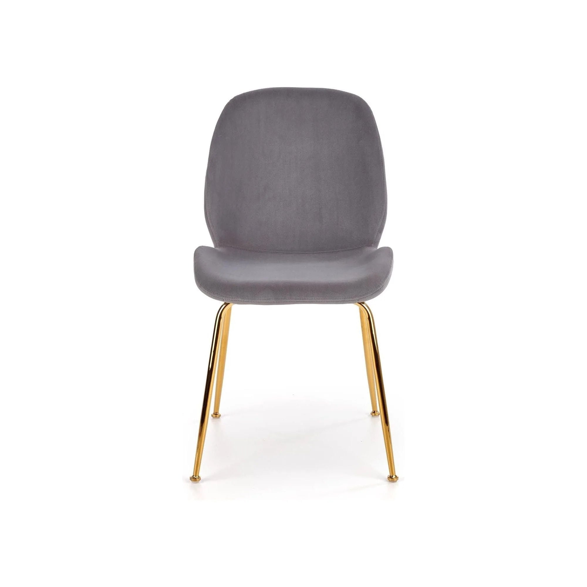 Scaun tapitat K381, gri/auriu, stofa catifelata/metal, 48x58x88 cm