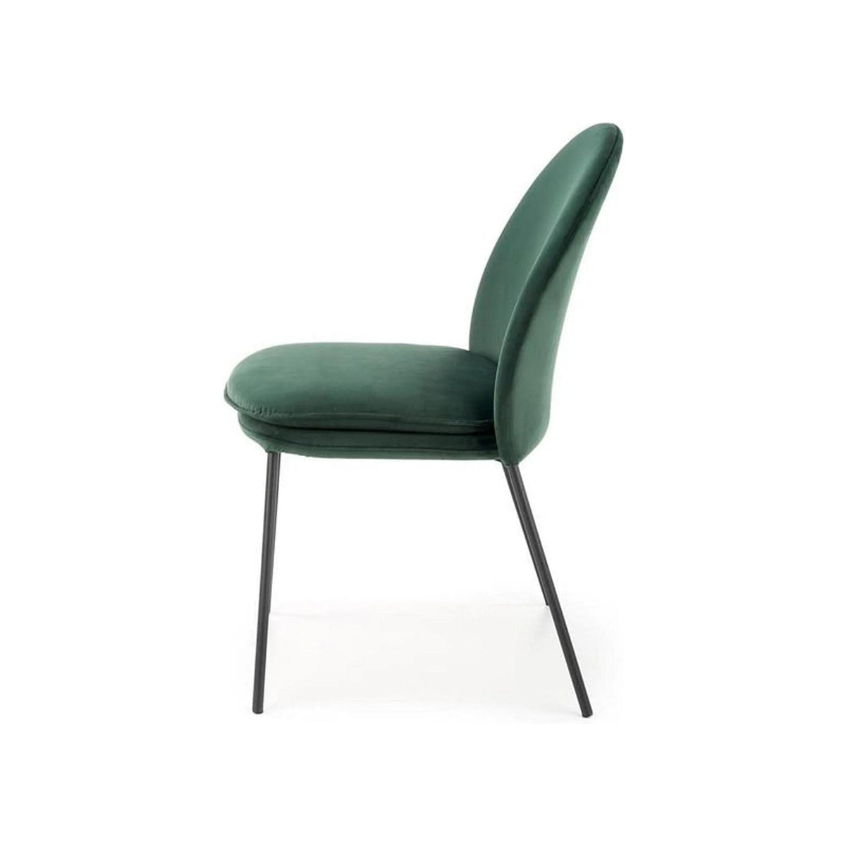 Scaun K443, verde/negru, stofa catifelata/metal, 50x58x84 cm