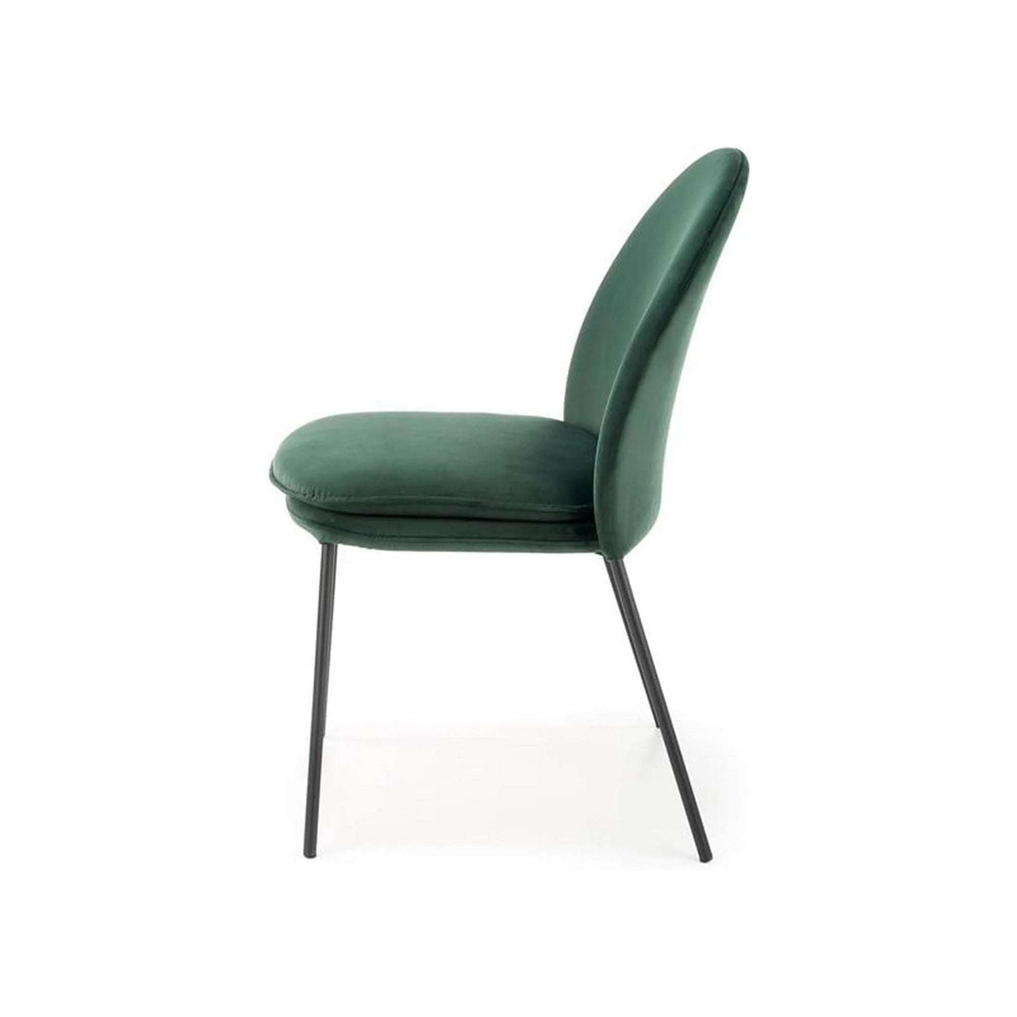 Scaun K443, verde/negru, stofa catifelata/metal, 50x58x84 cm