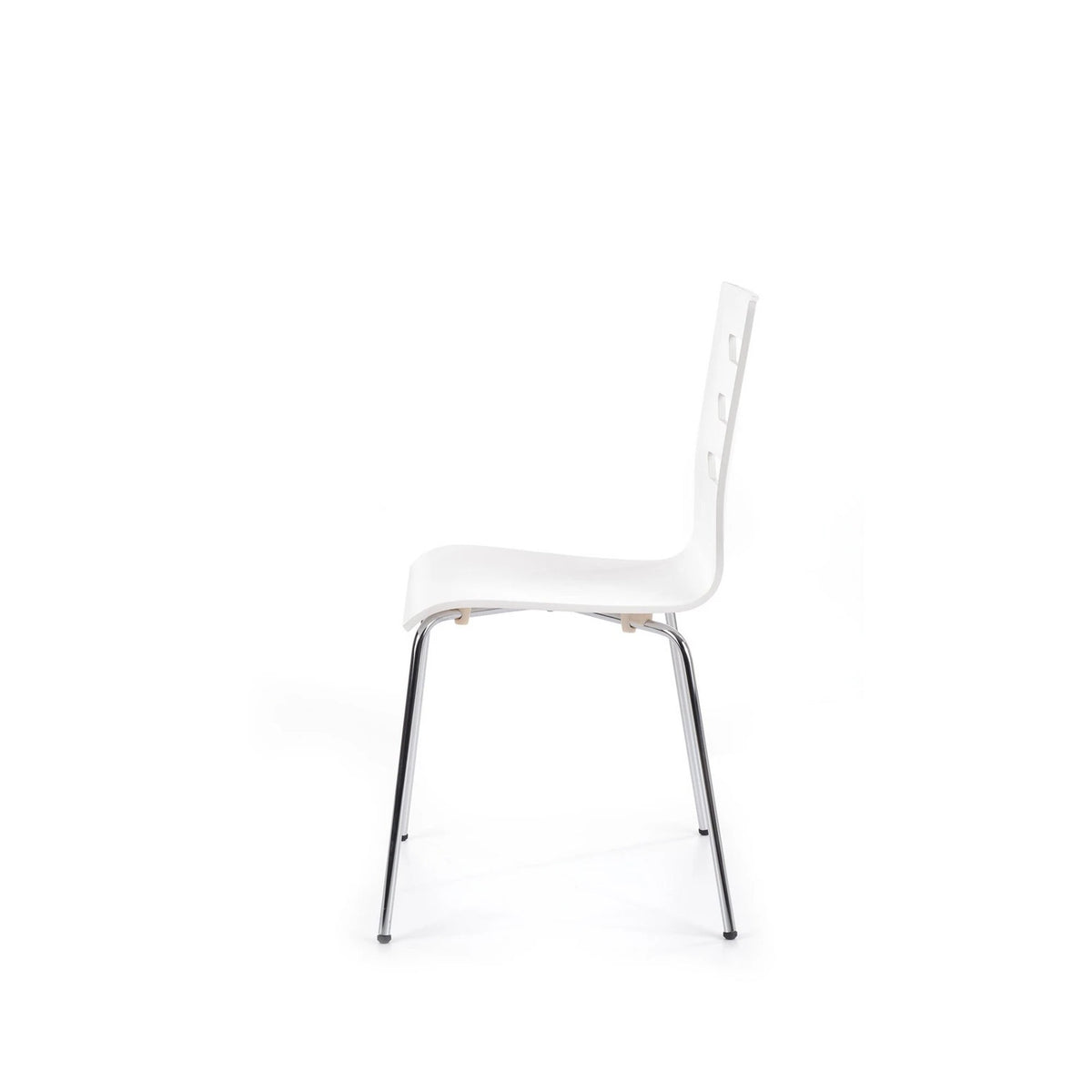 Scaun K155, alb/crom, placaj indoit/metal, 43x47x85 cm