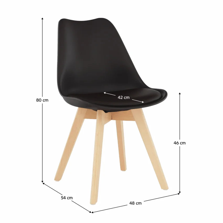 Scaun BALI 2 NEW, maro inchis/fag, piele ecologica/lemn, 48x56x80 cm