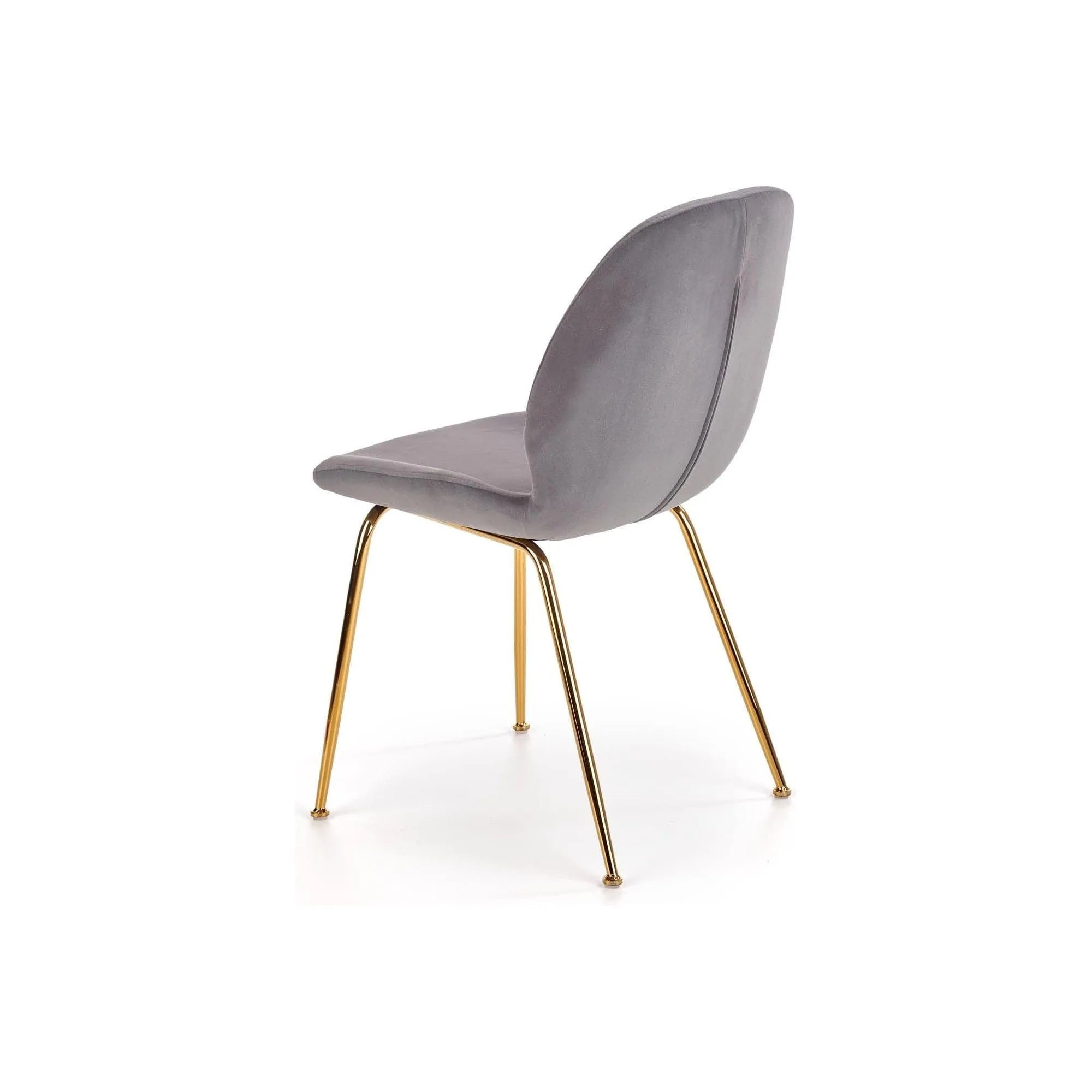 Scaun tapitat K381, gri/auriu, stofa catifelata/metal, 48x58x88 cm