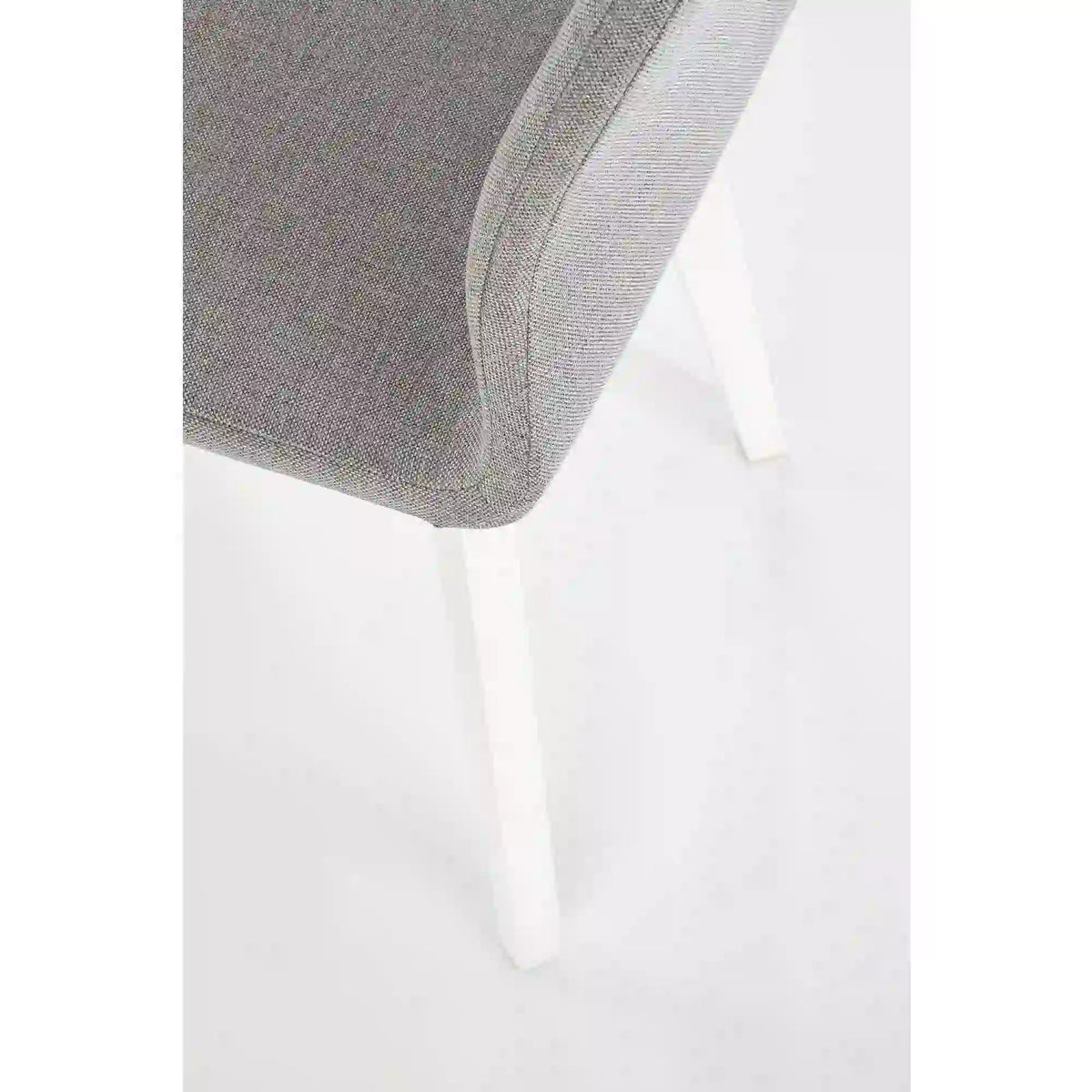 Scaun tapitat Focus, gri/alb, stofa clasica/lemn de fag, 45X61X94 CM