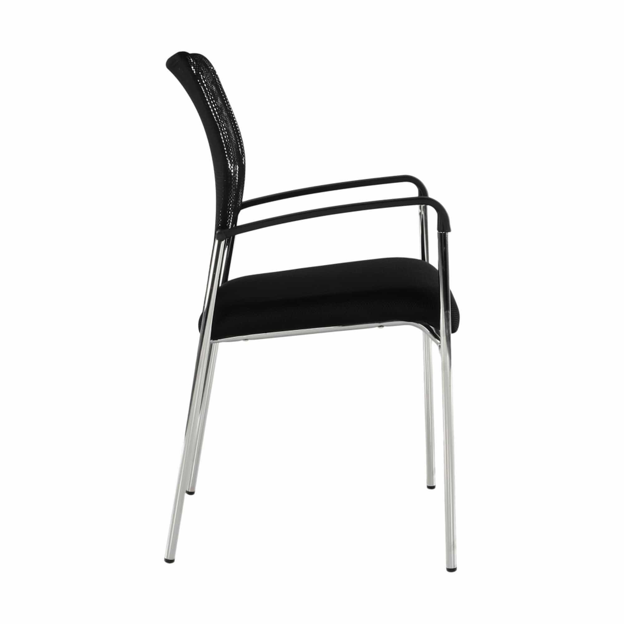 Scaun conferinta UMUT, negru/crom, plasa/metal, 54x56x82 cm