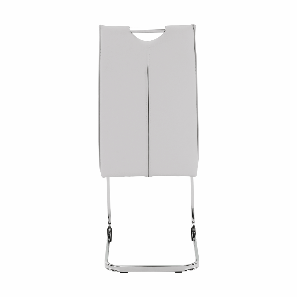 Scaun TOSENA, gri deschis/crom, piele ecologica/metal, 44x61x98 cm