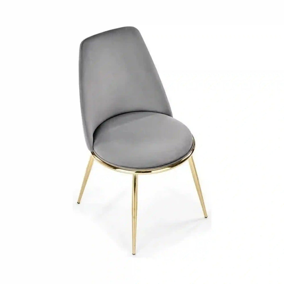 Scaun K460, gri/auriu, stofa catifelata/metal, 49x54x84 cm