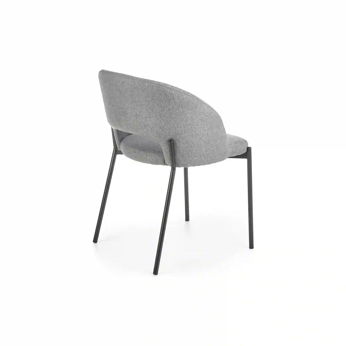 Scaun tapitat stofa clasica K373, gri/negru, 51x57x77 cm