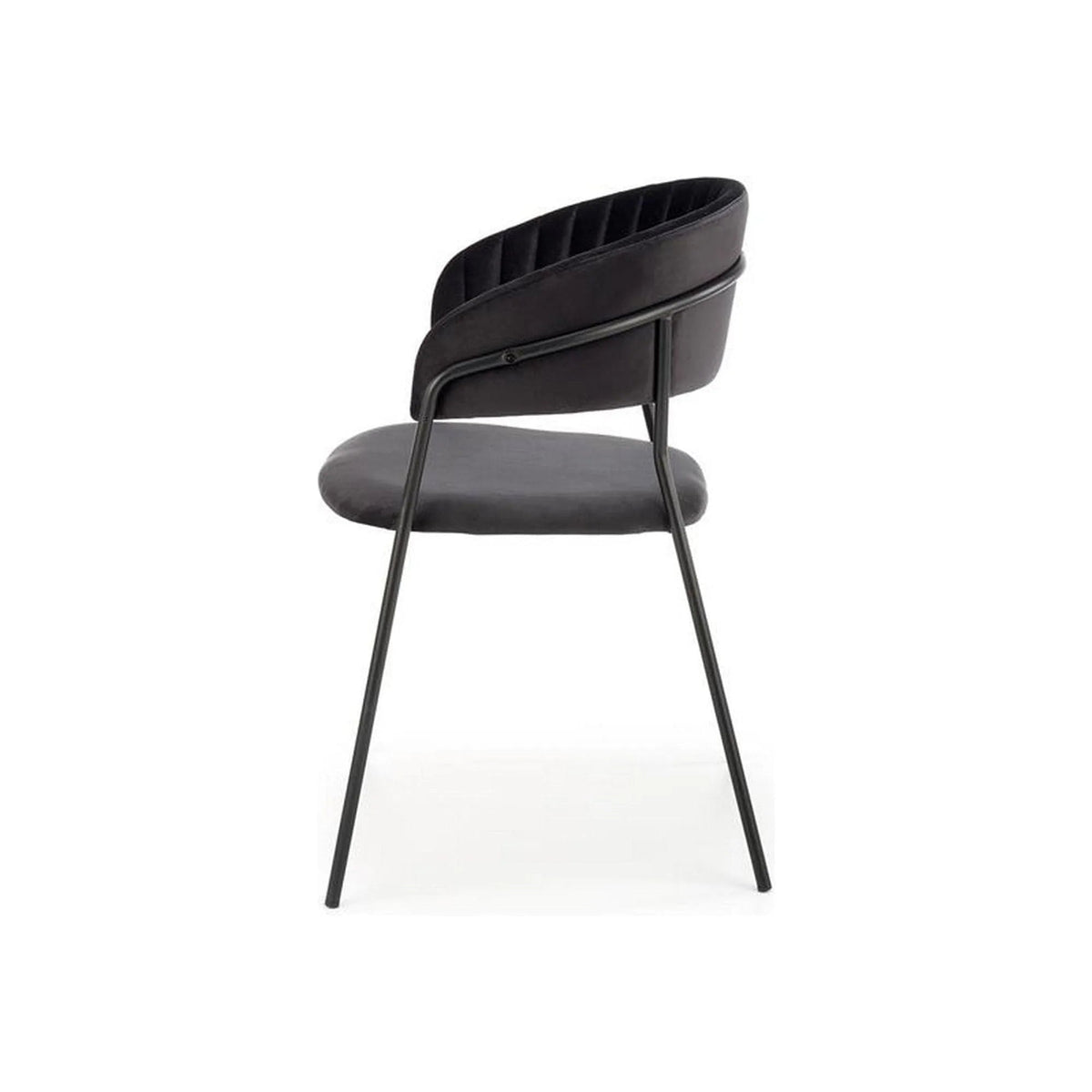 Scaun K426, negru, stofa catifelata/metal, 57x54x79 cm