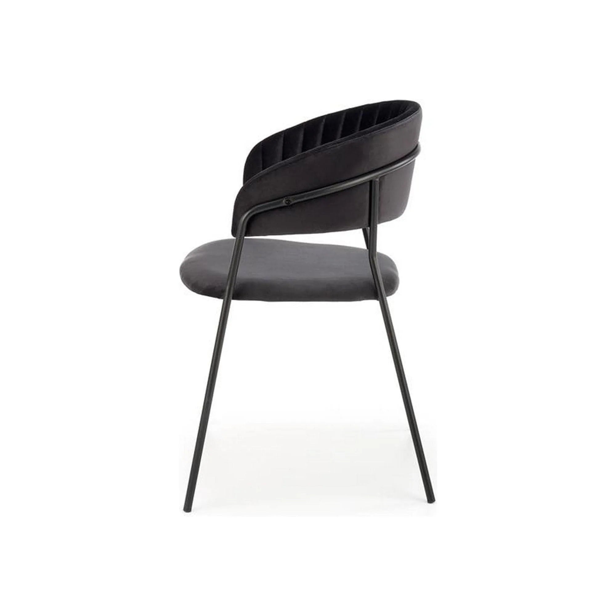 Scaun K426, negru, stofa catifelata/metal, 57x54x79 cm