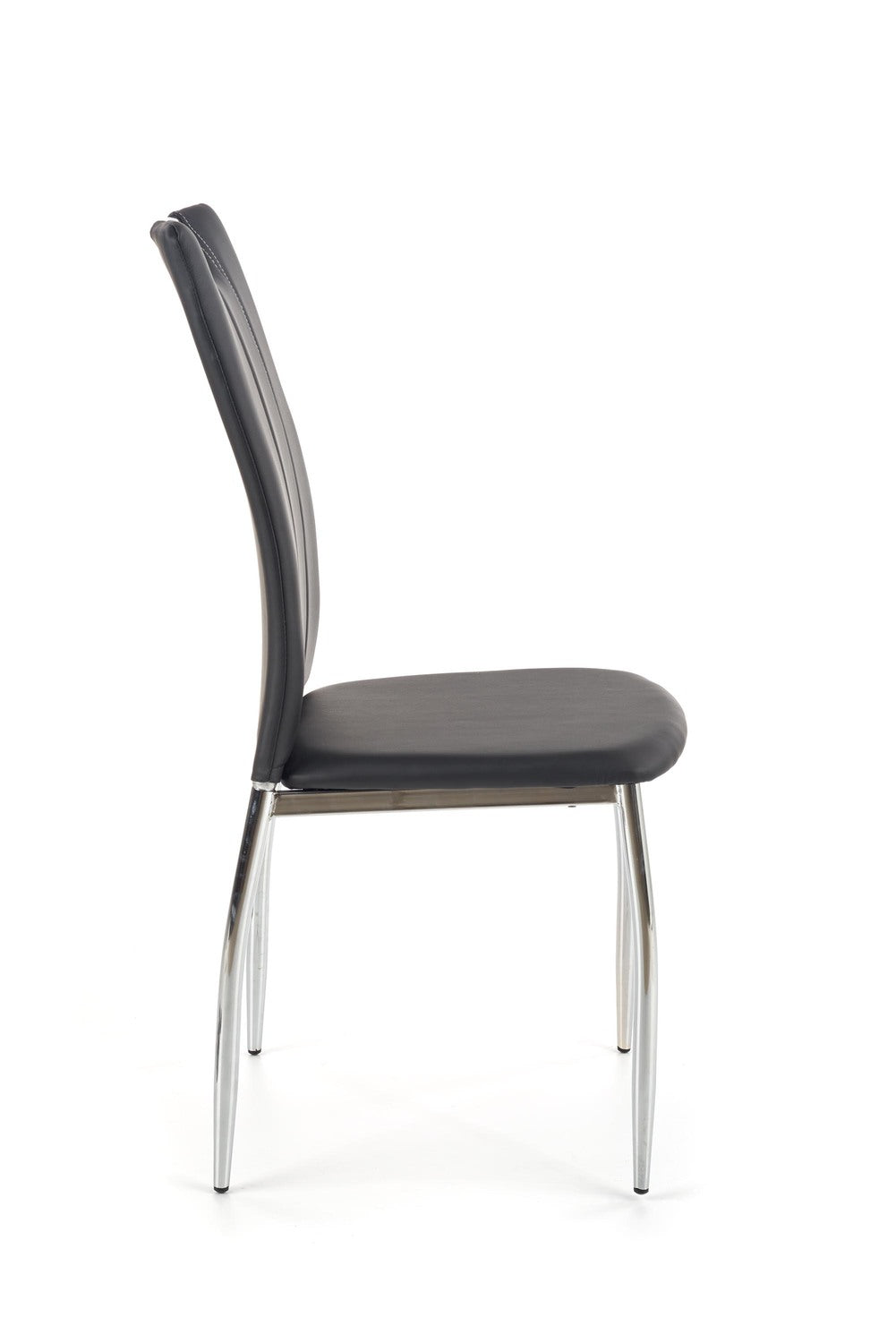 Scaun tapitat K187, negru/crom, piele ecologica/metal, 46x56x97 cm