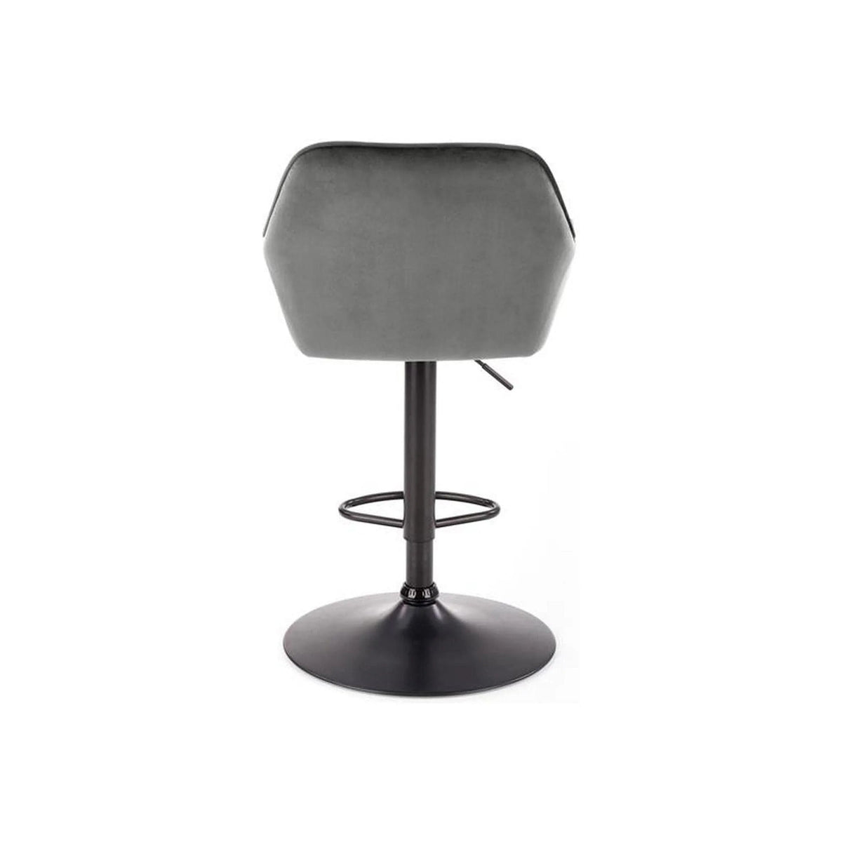 Scaun bar H103, gri - Bluvel 14/negru, stofa catifelata/otel, 55x55x92/114 cm