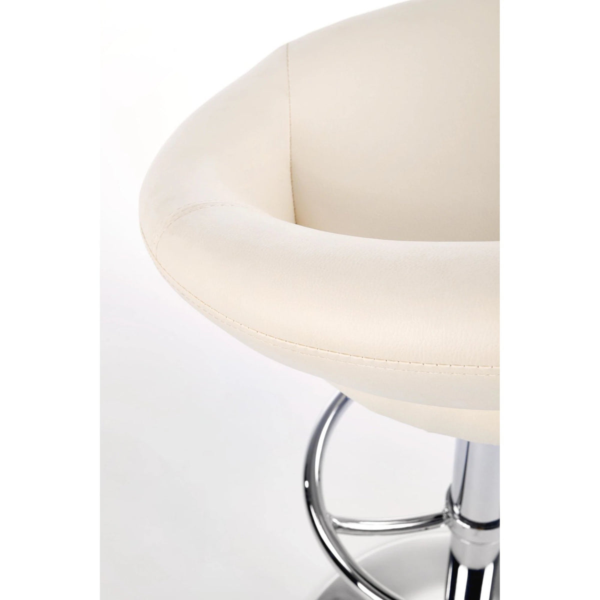 Scaun bar H15, crem/crom, piele ecologica/metal, 54x46x80/102 cm
