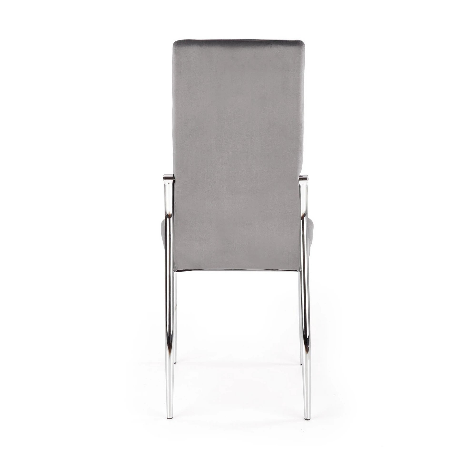 Scaun tapitat K416, gri/argintiu, stofa catifelata/metal, 43x54x101 cm