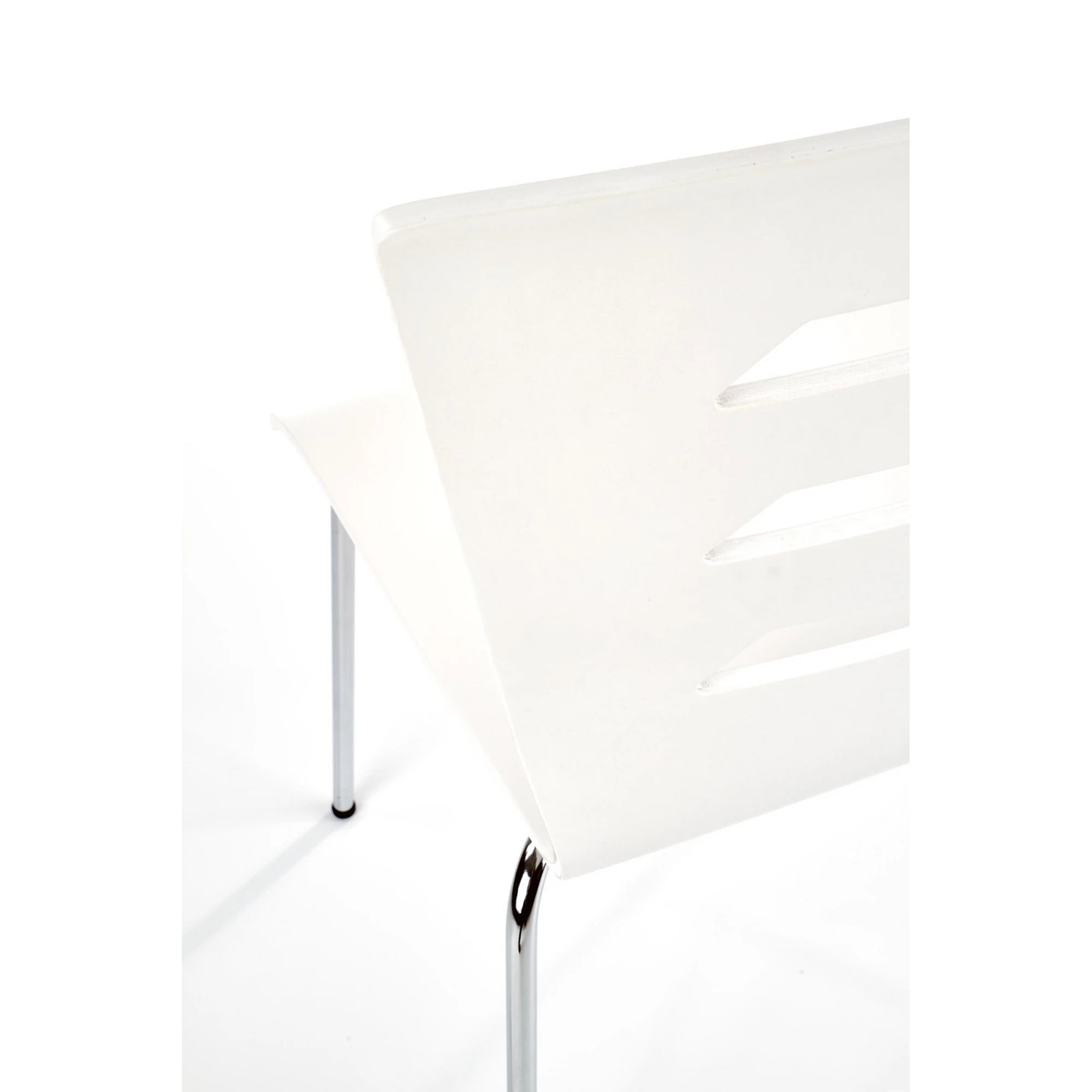 Scaun K155, alb/crom, placaj indoit/metal, 43x47x85 cm