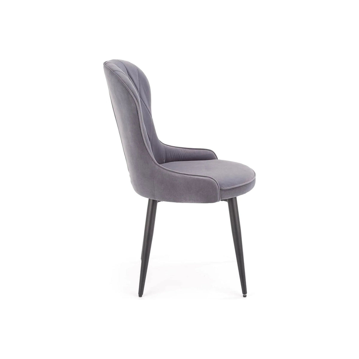 Scaun gri inchis K366, stofa catifelata/metal, 52x58x92 cm