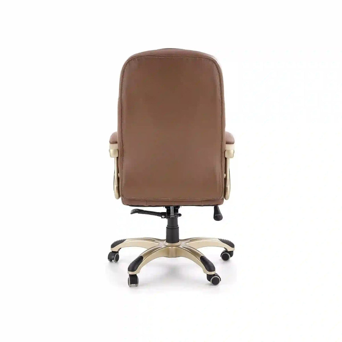 Scaun directorial CARLOS, maro deschis, piele ecologica perforata/metal, 66x70x106/114 cm