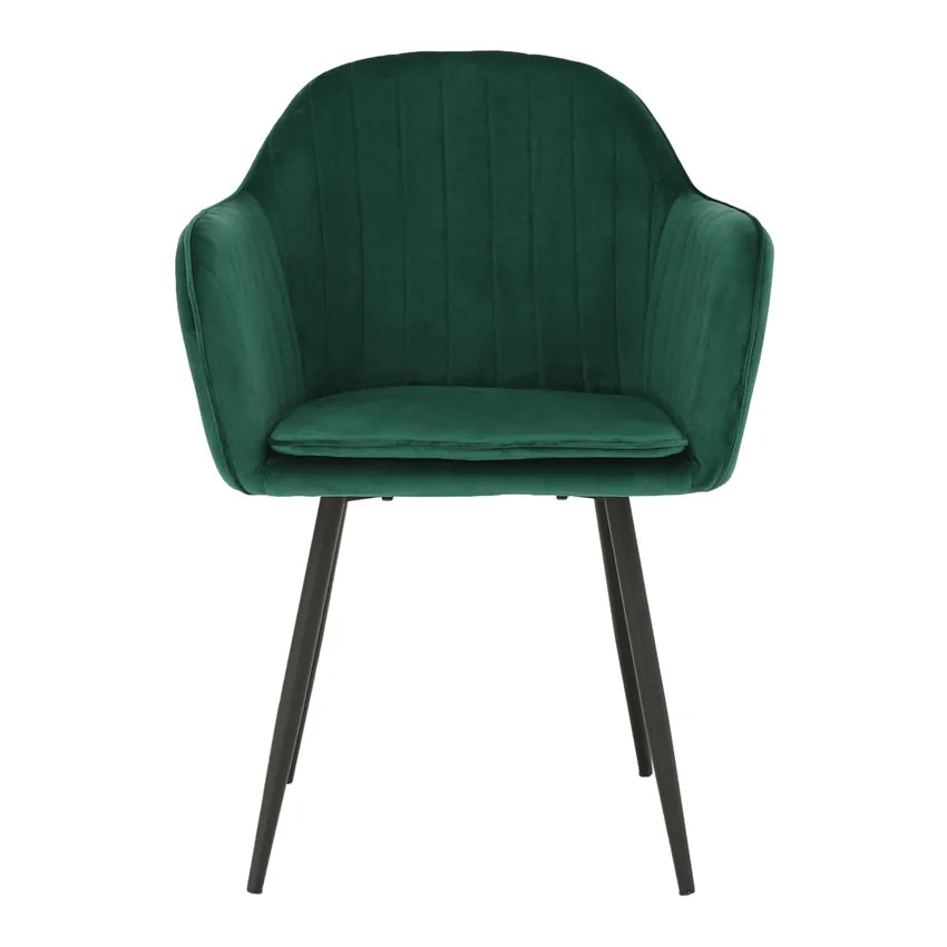 Scaun ZIRKON, verde smarald/negru, catifea/metal, 56x55x82 cm