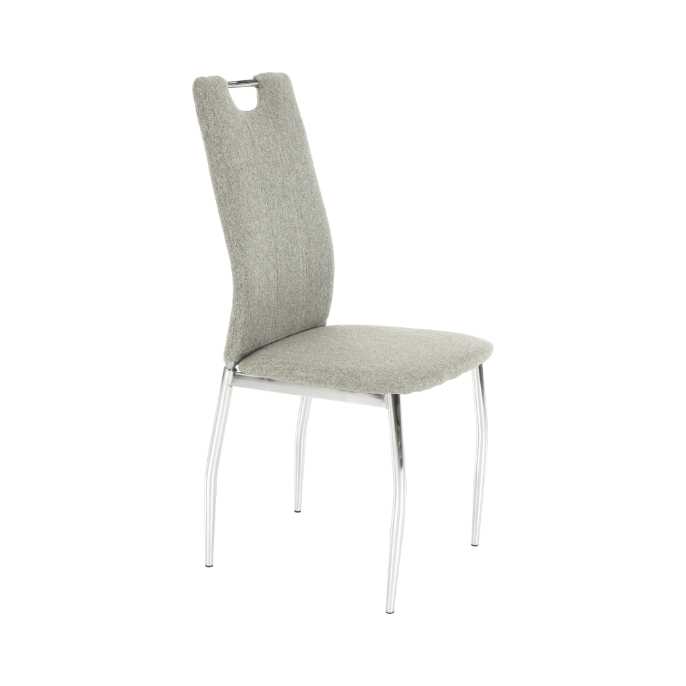 Scaun bucatarie OLIVA NEW, bej/crom, textil/metal, 42x52x97 cm