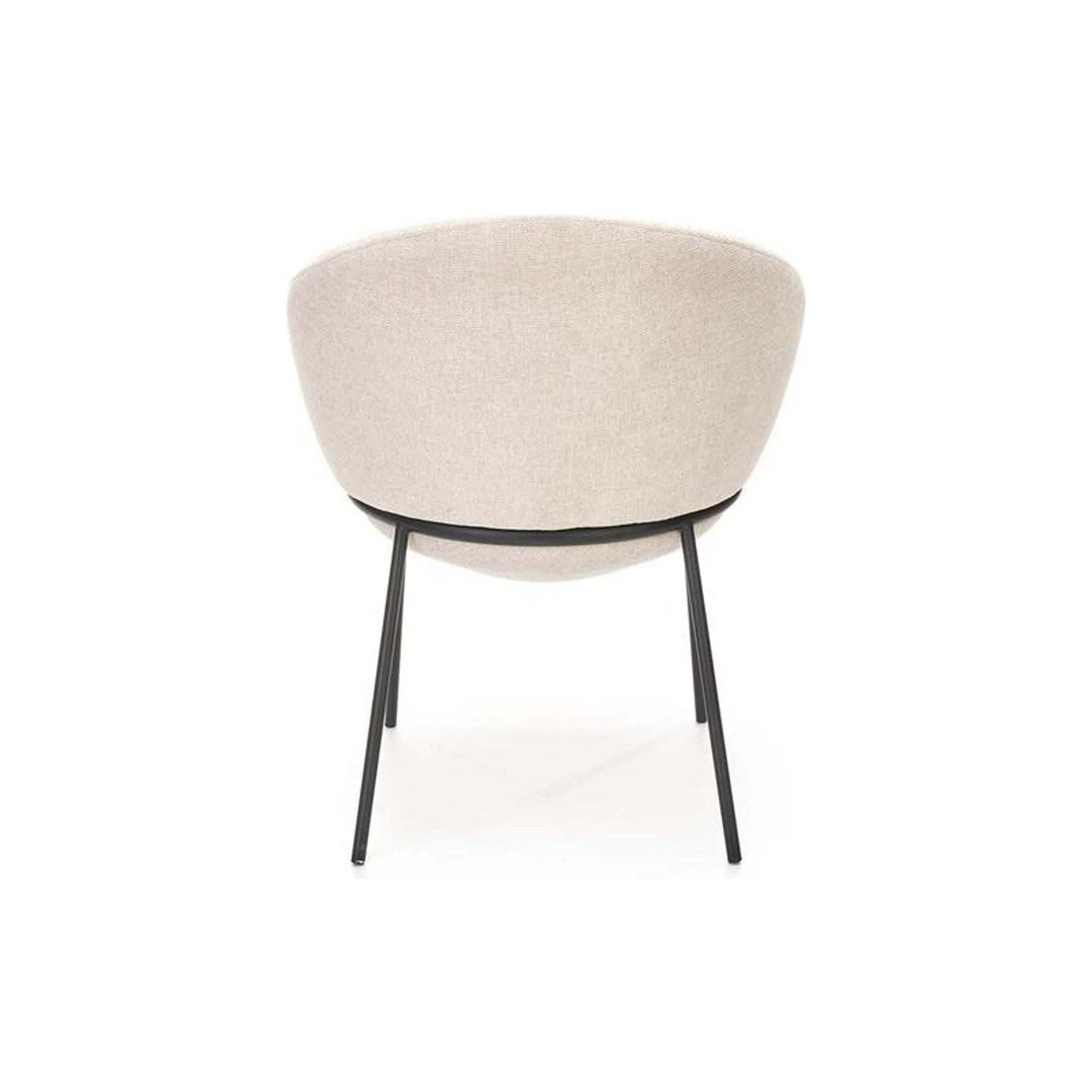 Saun tapitat dining K482, bej/negru, stofa clasica/metal, 61x59x78 cm