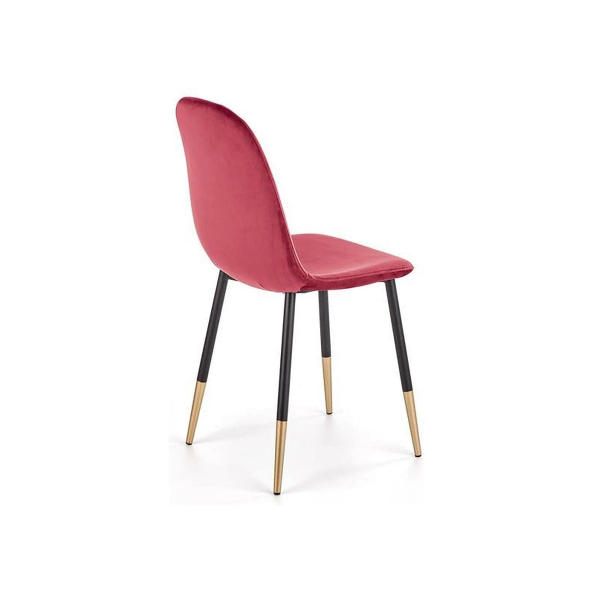 Scaun tapitat K379, rosu/negru, stofa catifelata/metal, 45x48x88 cm