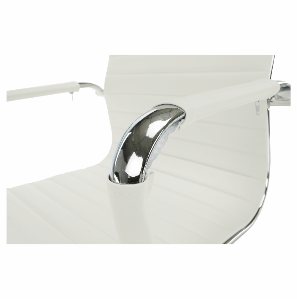 Scaun de birou AZURE 2 NEW, alb/crom, piele ecologica/metal, 63x55x106/114 cm