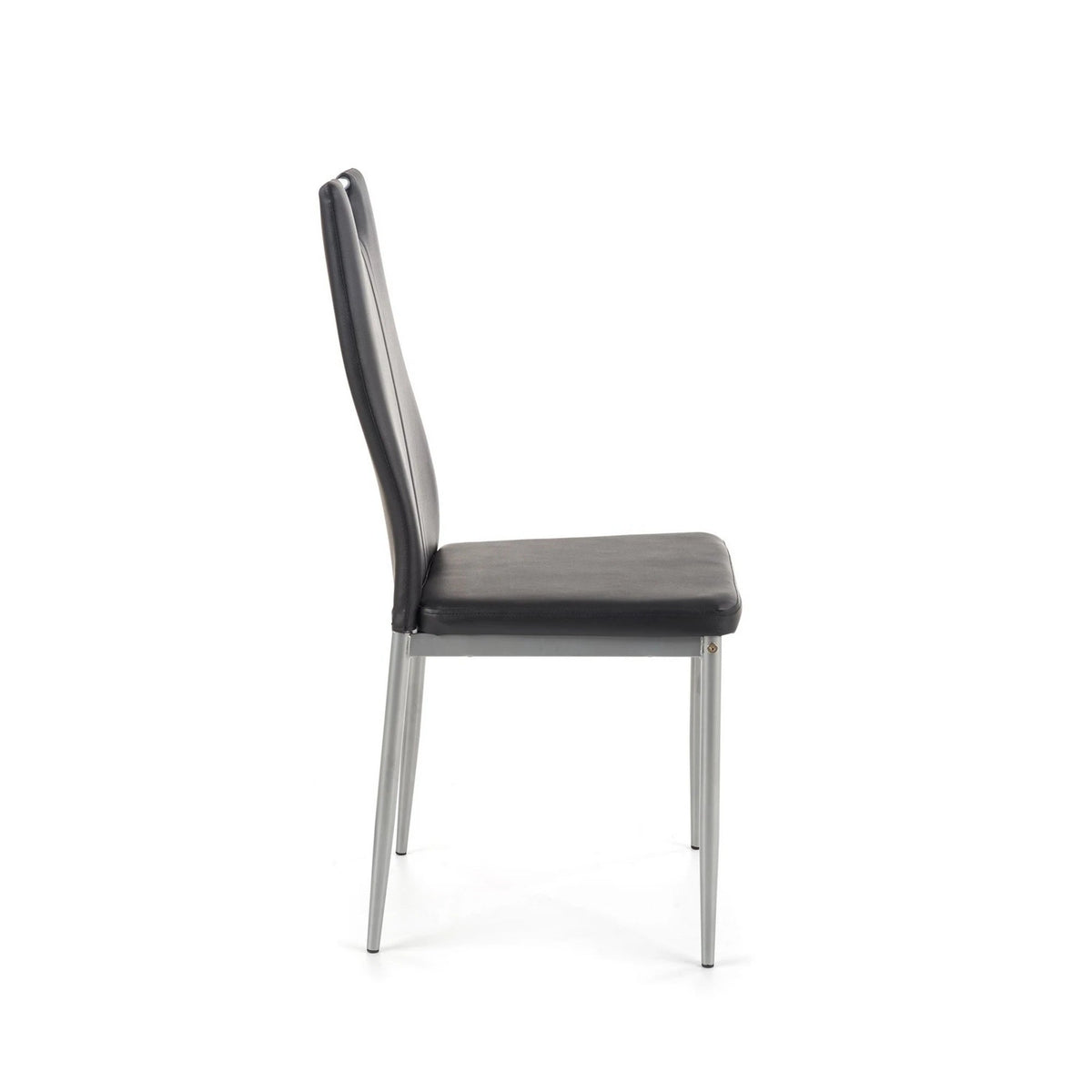Scaune dining K202, negru/crom, piele ecologica/metal, 44X54X97 CM
