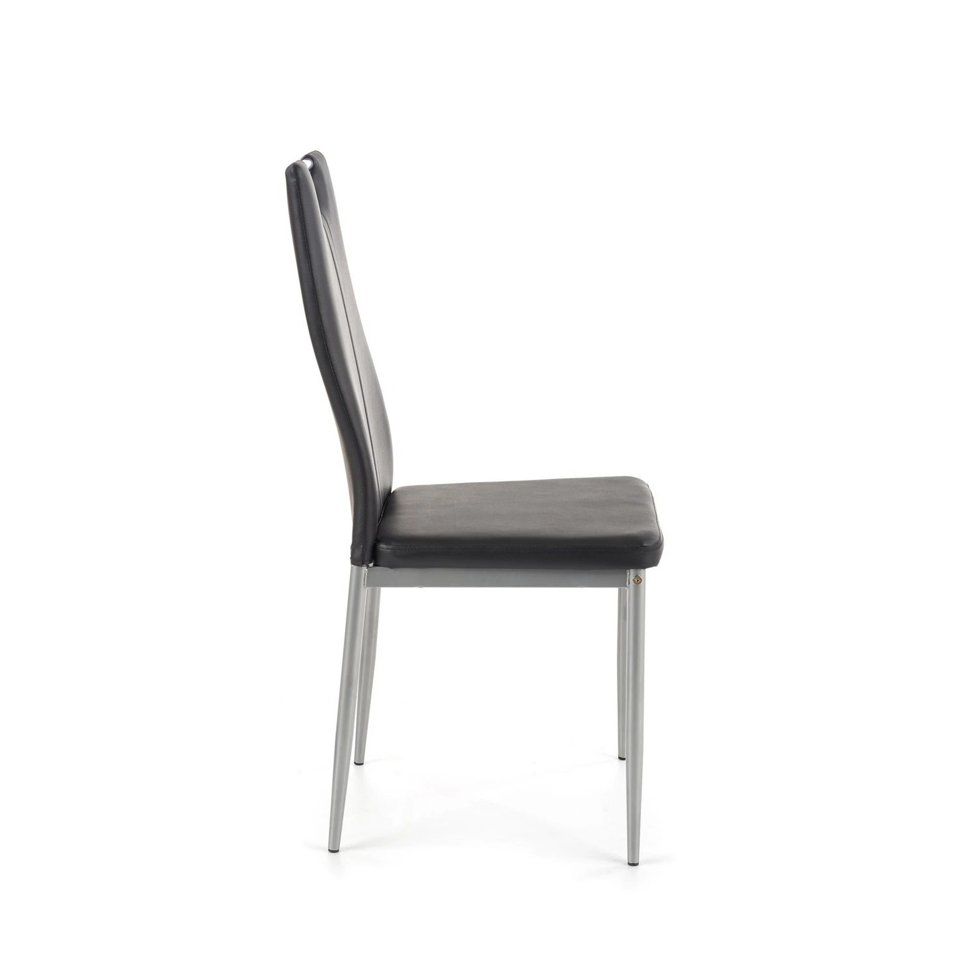 Scaune dining K202, negru/crom, piele ecologica/metal, 44X54X97 CM