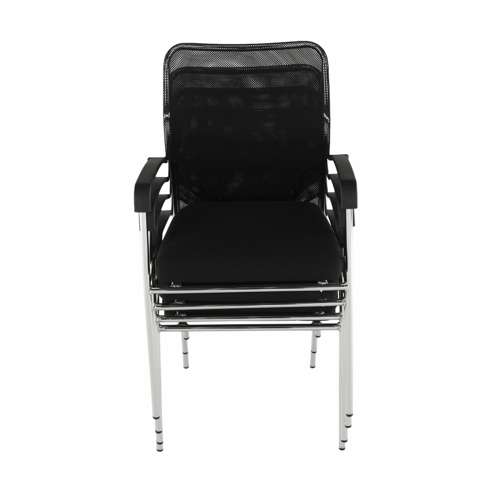 Scaun conferinta UMUT, negru/crom, plasa/metal, 54x56x82 cm