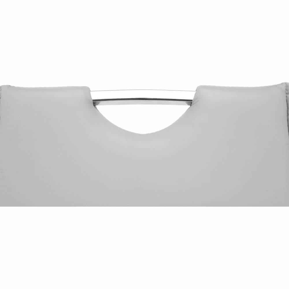 Scaun TOSENA, gri deschis/crom, piele ecologica/metal, 44x61x98 cm