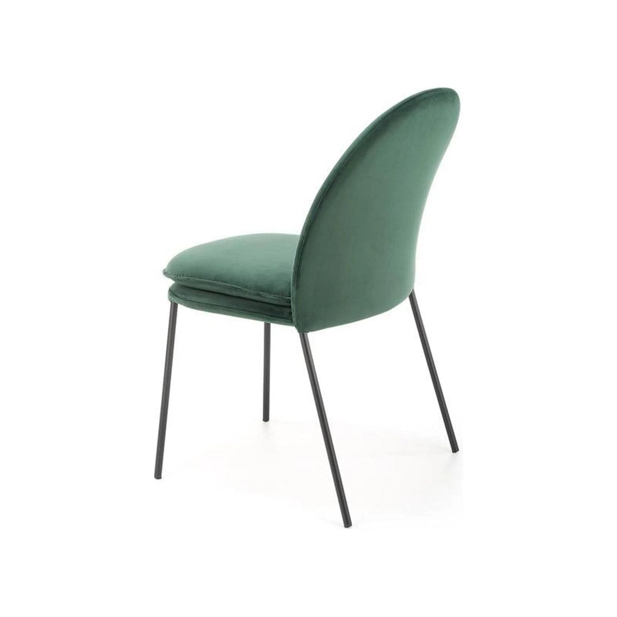 Scaun K443, verde/negru, stofa catifelata/metal, 50x58x84 cm