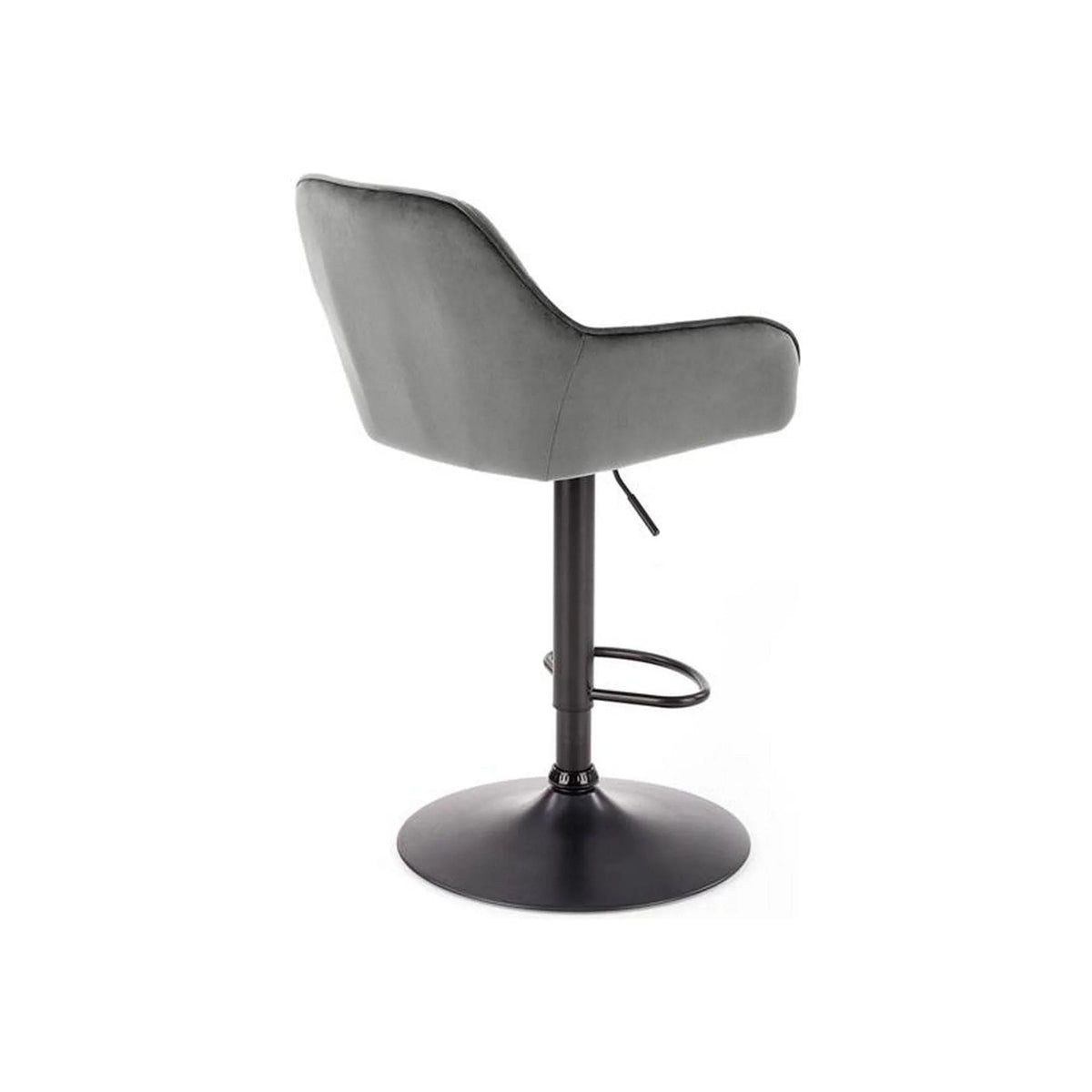 Scaun bar H103, gri - Bluvel 14/negru, stofa catifelata/otel, 55x55x92/114 cm