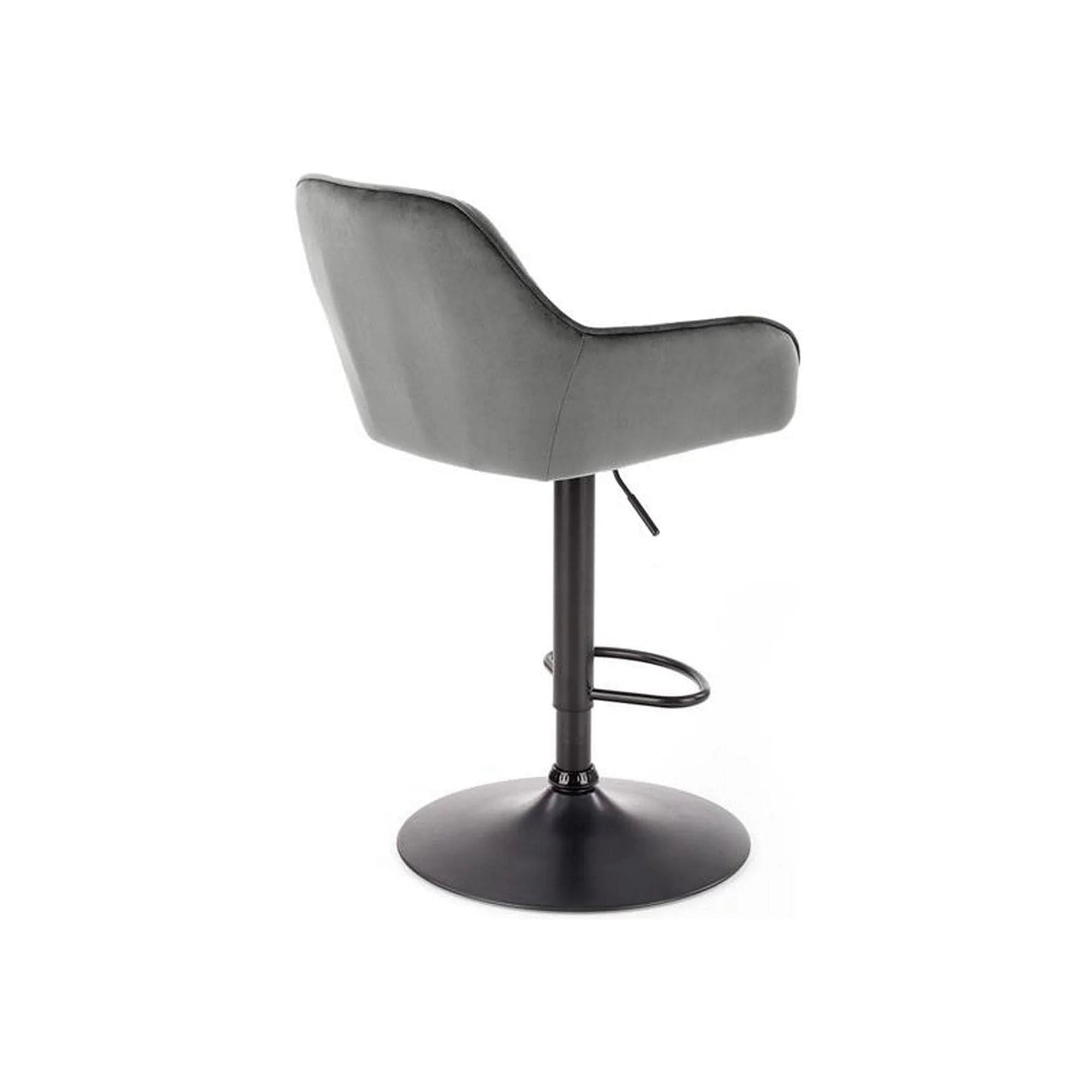 Scaun bar H103, gri - Bluvel 14/negru, stofa catifelata/otel, 55x55x92/114 cm