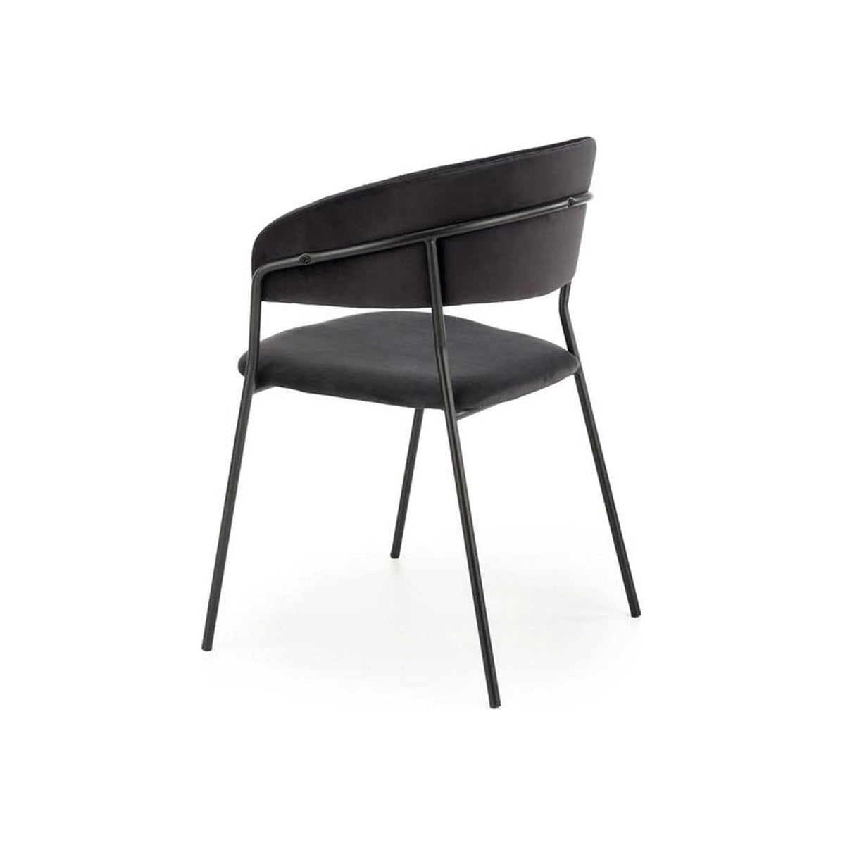 Scaun K426, negru, stofa catifelata/metal, 57x54x79 cm