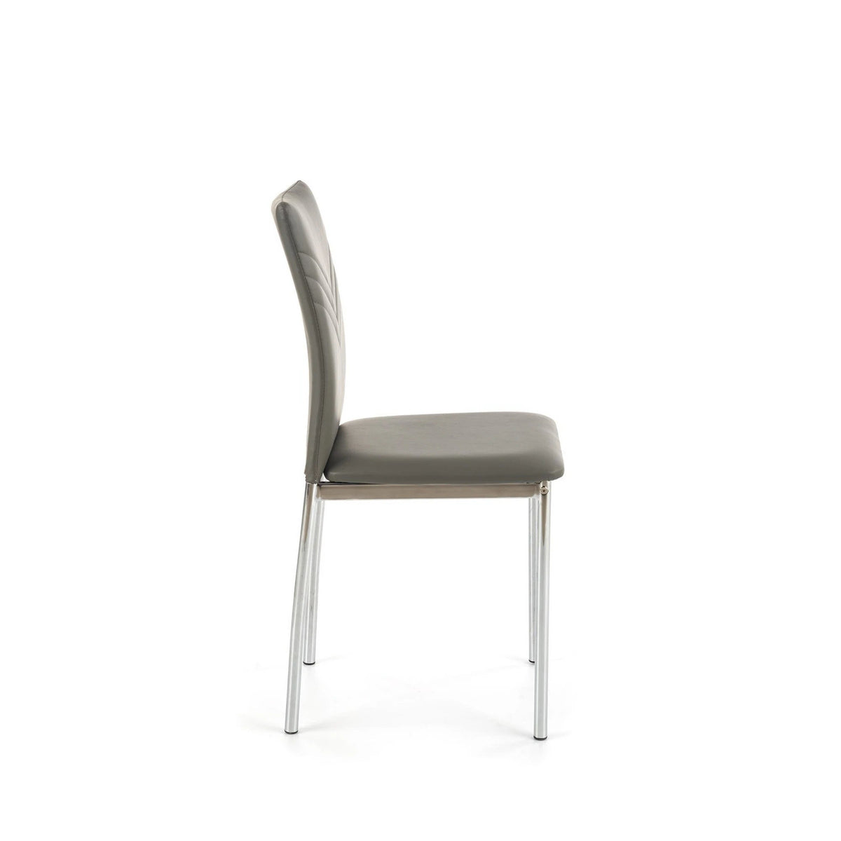 Scaun tapitat K137, gri/crom, piele ecologica/metal, 43X49X92 CM