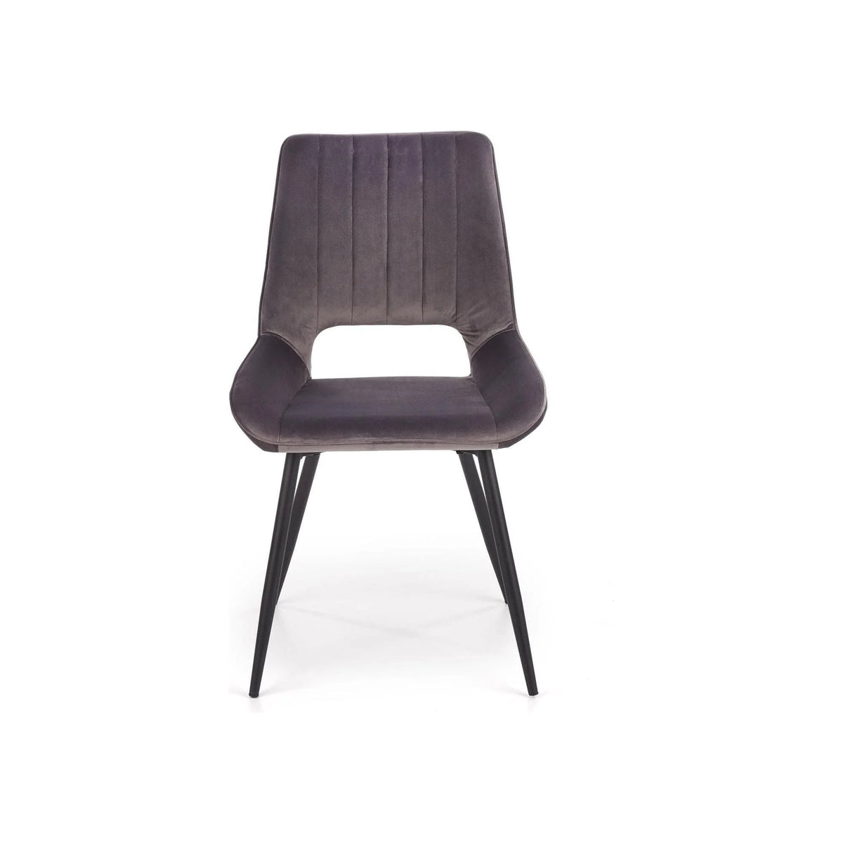 Scaun tapitat K404, gri/negru, stofa/metal, 52x58x88 cm