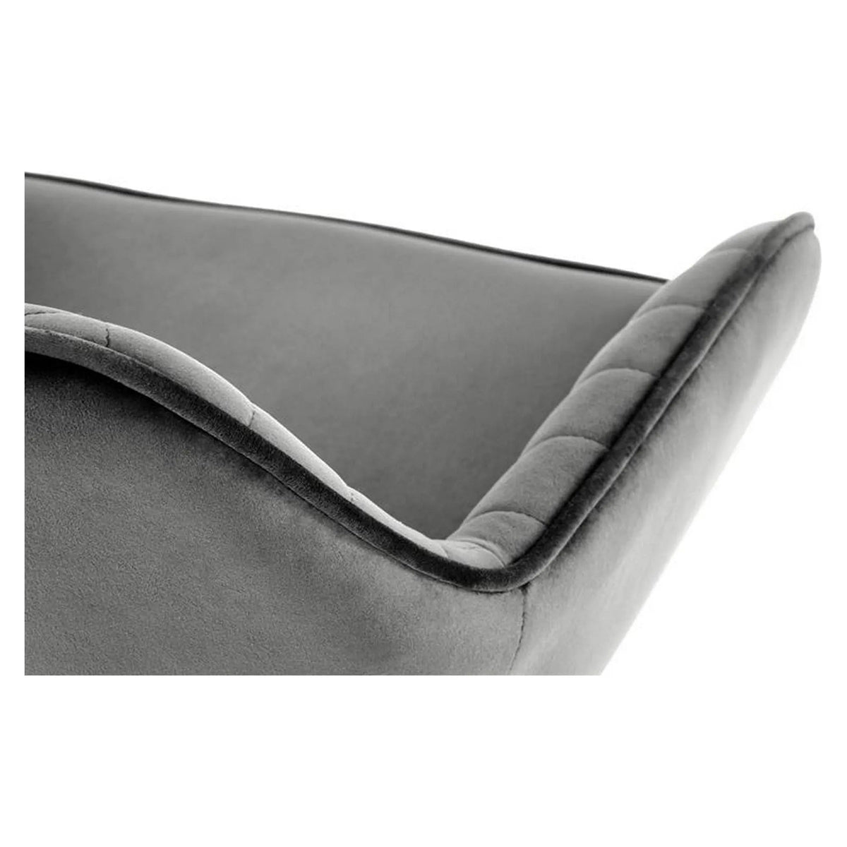 Scaun bar H103, gri - Bluvel 14/negru, stofa catifelata/otel, 55x55x92/114 cm